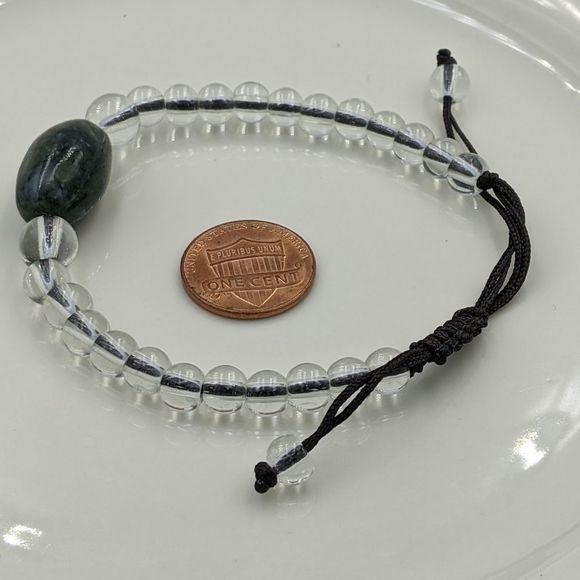 Natural Stone Quartz Glass Beaded Pull Bracelet - Picture 10 of 10
